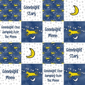 Bigger Scale Patchwork 6" Squares Goodnight Cows Jumping Over The Moon Classic Children's Storybook for Cheater Quilt orBlanket