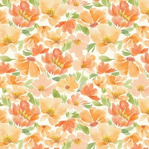 peach watercolor floral - small