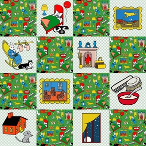 Bigger Scale Patchwork 6" Squares Goodnight Moon Children's Classic Storybook for Cheater Quilt or Blanket