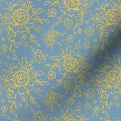 Sweetbriar Silhouette (Blue & Yellow)