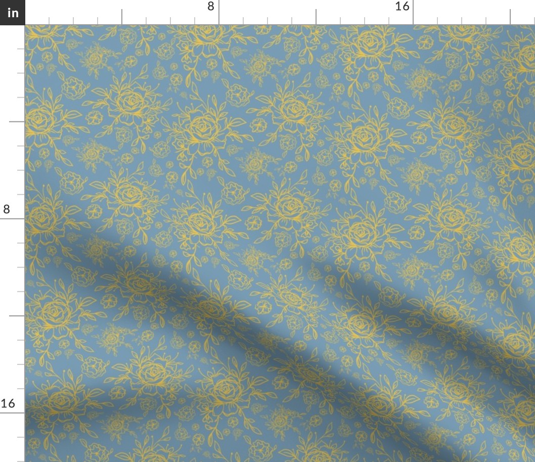 Sweetbriar Silhouette (Blue & Yellow)