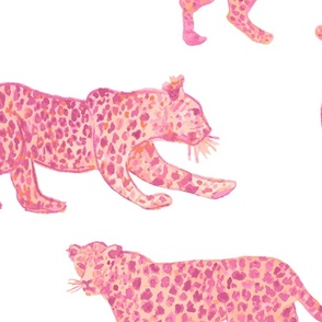 Large Scale Leopard Parade Valentine Pink and Orange 