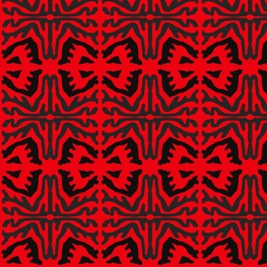 Tribal 3 black on red small