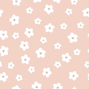 flowers peach pink, cute floral for baby nusery