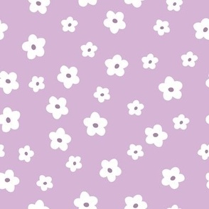 Simple Flowers, Lilac Floral, Flowers Purple and White, Minimal Flowers 