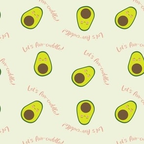 Cute Avocados, Puns, Valentine's Avocados, Let's Cuddle, Green 