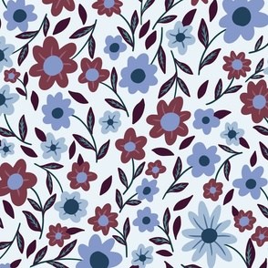 Ditzy Floral - Jumbo Scale - Blue/Purple