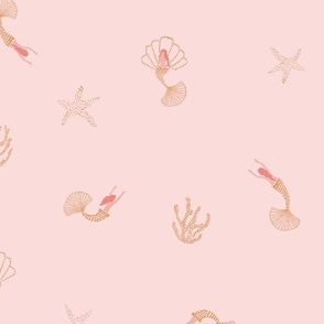 LARGE Simple mermaids_ cotton candy pink