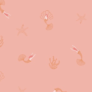 LARGE Simple mermaids_ soft coral pink