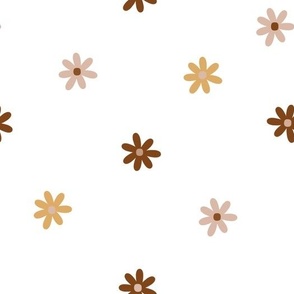 Little Retro  Boho Daisy Neutral Earth Tones 