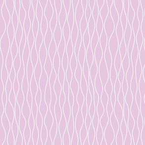 White wavy lines on lavender lilac violet - subtle mushroom gills, home decor, quilt fabric