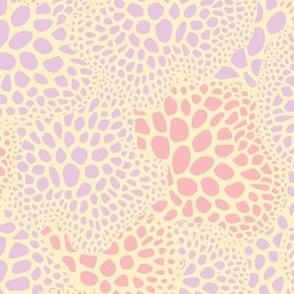 Lavender lilac and rose pink pastel textured sponge spores - subtle mushroom inspired quilt fabric