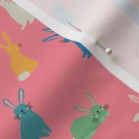 Bright Bunnies on Pink - 1 1/2 inch