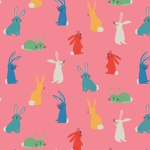 Bright Bunnies on Pink - 1 1/2 inch