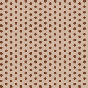 saddle crooked dots on sand - earth tone polka dots - dots fabric and wallpaper