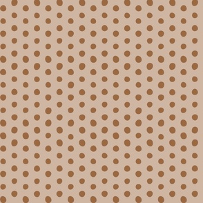 santa fe crooked dots on sand - earth tone polka dots - dots fabric and wallpaper