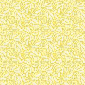 Swirly Teardrops cream on yellow- small 6.75x6.75
