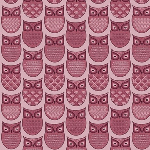 Pink Retro Owls