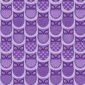 Purple Retro Owls