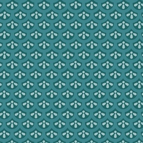 Fishscale Floral Teal