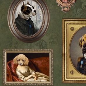 Dog Lovers Portrait Collection in olive green