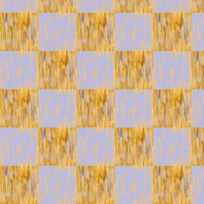 rustic summer painterly checks honeycomb, lilac, jonquil small 3” repeat summer check