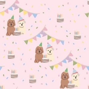 Dog's birthday party / Light pink
