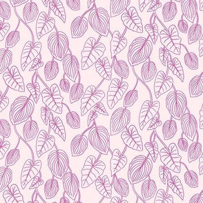 Rainforest Leaves in Pink and Fuchsia (large)