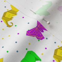 Origami Animals on Colored Confetti / small scale