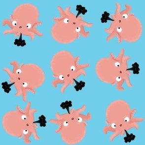 Cute baby octopus cartoon fun pattern