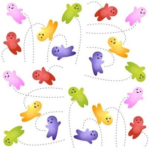 Cute jumping Jelly babies pattern