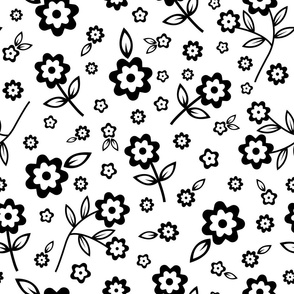 Black-and-white-flower-print-wip