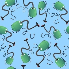 Funny green vacuum cleaner pattern