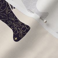 Floral Elephant Silhouette - Champagne Purple (large)