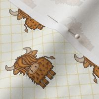 Medium Scale Scottish Highland Cows on Ivory