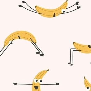 Banana Yoga / big scale / fun and playful pattern design for kids and the young at heart