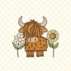 Spoonflower Fabric - Highland Cows Leaves Maroon Floral Calf Cattle Cow  Printed on Minky Fabric Fat Quarter - Sewing Baby Blankets Quilt Backing  Plush