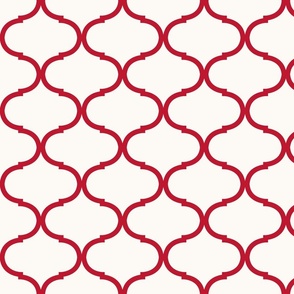 Ruby Red Ogee Trellis, Smaller Scale