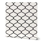 Black and White Ogee Trellis, Smaller Scale 