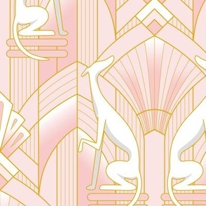 Art Deco Grey Grayhound_Bg Rose Quartz_50Size