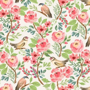 Vintage Bird Floral