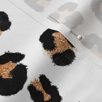 Golden Leopard Print Spots Animal Print Hearts Hand Drawn