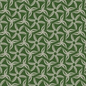 rotating abstract curves on dark green - small scale