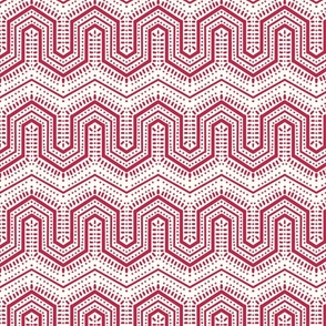 Boho Zig Zag Crochet White & Viva Magenta