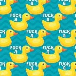 Small-Medium Scale Fuck a Duck Sarcastic Sweary Adult Humor on Turquoise