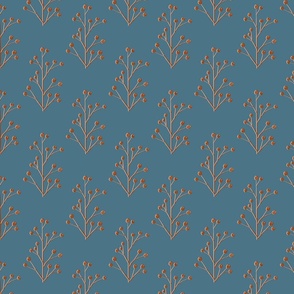 Sprig Pattern On Blue 