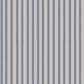 Italian Summer Retro Stripes: Vertical Cream Blue Stripe Pattern on Grey Taupe Beige Background in Chic Elegant Geometric Aesthetic for Garden Upholstery, Bathroom Wallpaper, and Timeless Home Décor with Neutral Color Palette