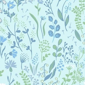 Wild Grasses robin egg blue large