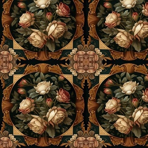 Classical Rose Ornate Pattern Print 007