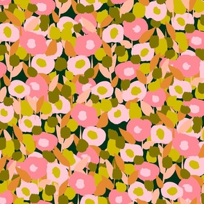 pink round abstract flowers